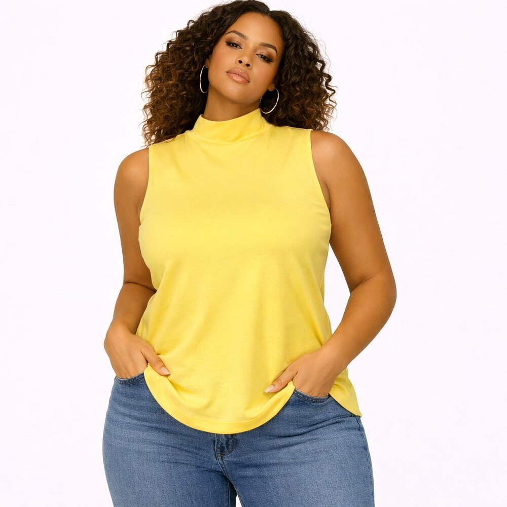 Boundary Waters Yellow Sleeveless Tee Tank Top Shirt Size XL